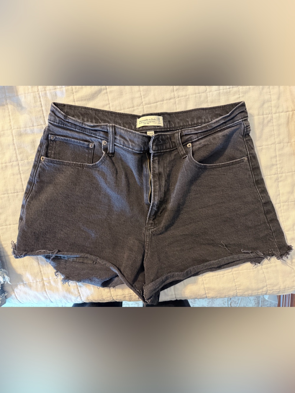 Abercrombie & Fitch Washed Black Denim Cutoff Shorts